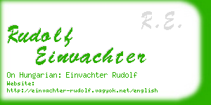 rudolf einvachter business card